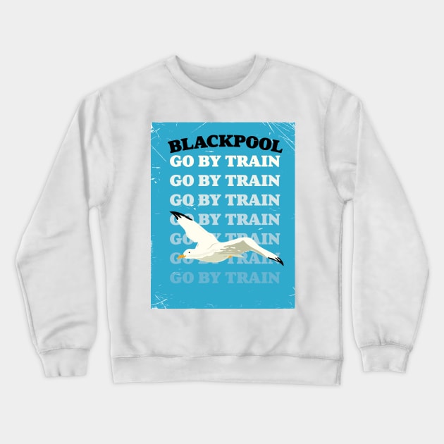 Blackpool vintage seaside poster Crewneck Sweatshirt by nickemporium1